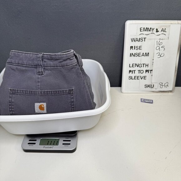 Carhartt Womens Fleece-Lined Crawford Pants Size 8 Reg Coal Gray Work Distressed - Picture 10 of 14